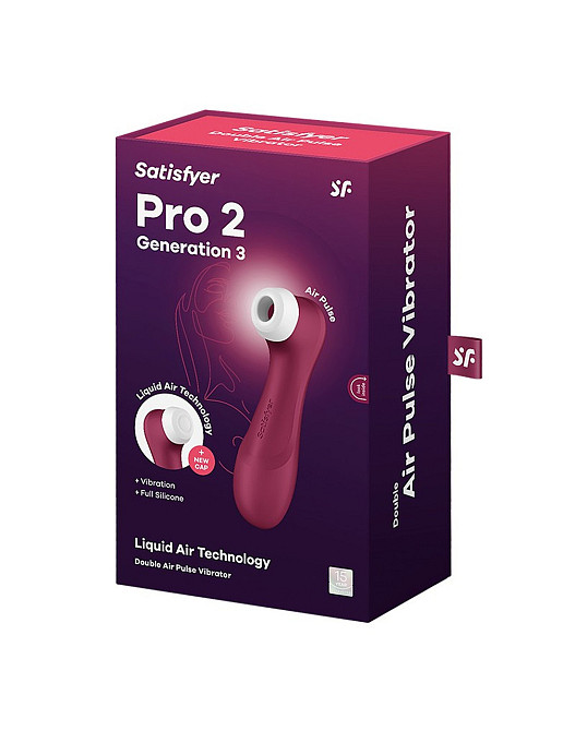 Вакуумный клиторальный стимулятор Satisfyer Pro 2 Generation 3 Satisfyer Liquid Air, бордовый Sex Aura Киев - изображение 7