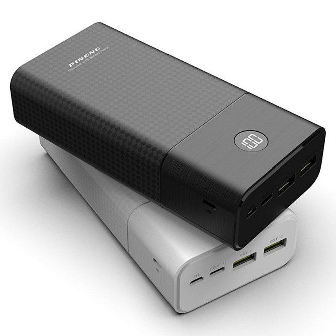 Портативний зовнішній акумулятор Pineng PN-899 30000mAh Power Bank Чорний Вінниця - фото 6