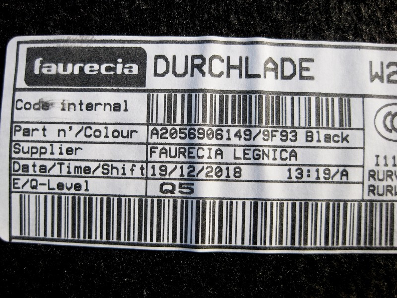 Mercedes-Benz  A2056906149 9F93 Обшивка задньої полиці чорна C-Class W205 Одесса - изображение 3