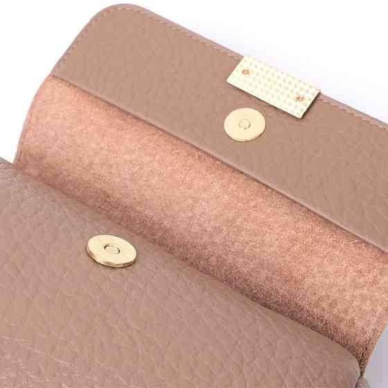 Модная кожаная женская сумка с оригинальной плечевой лямкой Vintage 22403 Бежевая Киев