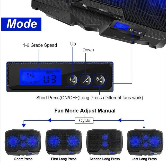 Охлаждающая подставка для ноутбуков Laptop Cooler S18 диагональ 17.3 