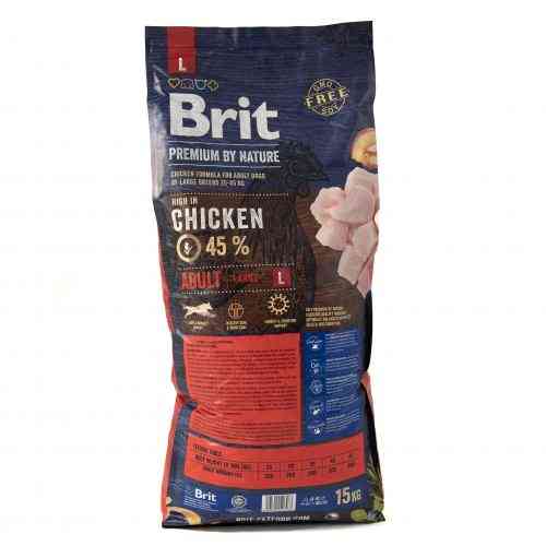 Корм сухий Brit Premium Dog Adult L для дорослих собак великих порід вагою 25-45 кг з куркою 15 кг Київ