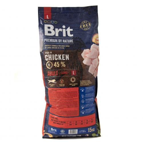 Корм сухий Brit Premium Dog Adult L для дорослих собак великих порід вагою 25-45 кг з куркою 15 кг Київ - фото 3