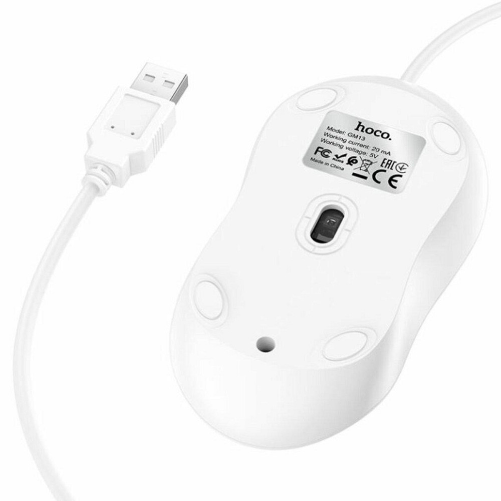 Мышь проводная Hoco GM13 Esteem business wired mouse, цвет белый 6931474757852 Одесса - изображение 4