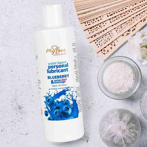 2в1 лубрикант та масажний гель - MyLove Aroma Series Intim&Massage Blueberry, 300 мл Sex Aura Київ
