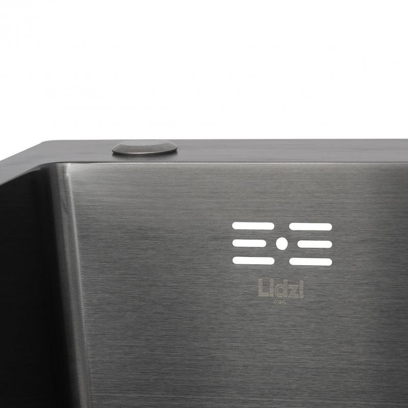 Мойка для кухни с нержавеющей стали интегрированная Lidz Handmade H6350BR Brushed Black PVD черная Киев - изображение 4