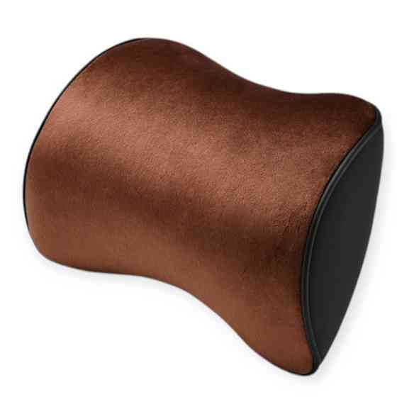 Подушки шеи на подголовник (2шт) читстые elegant с эффектом памяти, велюр коричневые для Мукачево