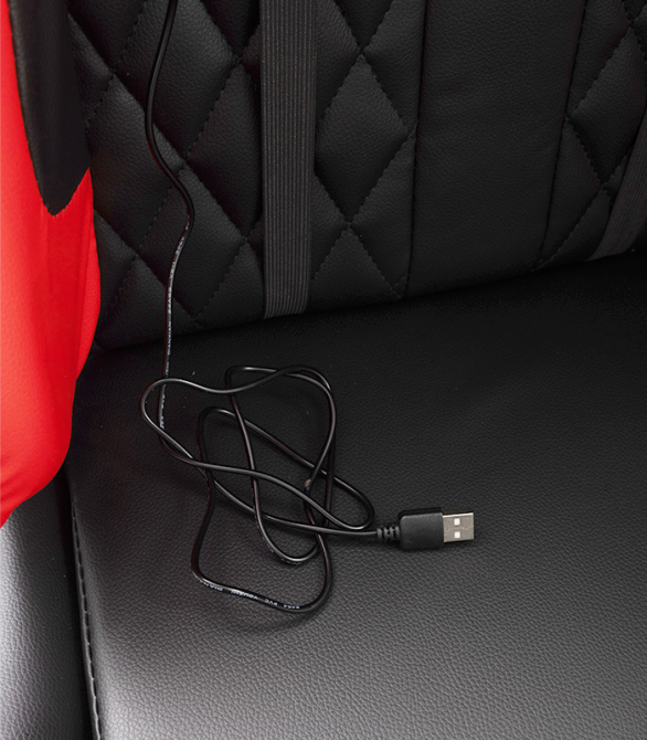 Геймерське комп'ютерне крісло з масажером, ергономічними подушками та підставкою для ніг, Чорний/Червоний (G899) Київ - фото 9