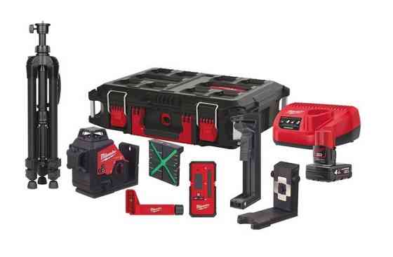 Нивелир лазерный 3D аккумуляторный MILWAUKEE, M12 3PLKIT-401P (+зар. прист.,1акум.Х4Ач, кейс PACKOUT) Одесса