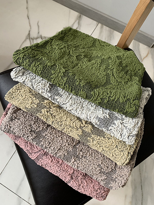 Универсальный натяжной чехол накидка на стул со спинкой натяжной жаккард Турция 0065 Белая Церковь - изображение 3