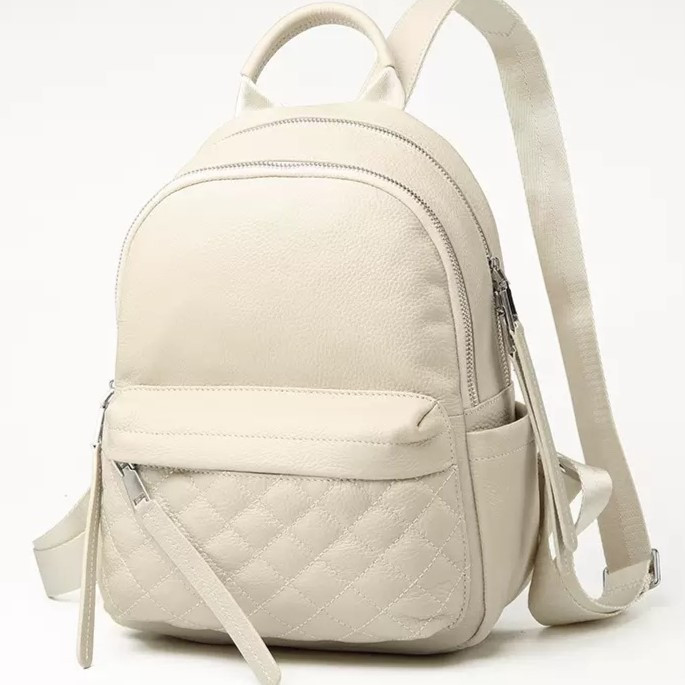 Женский белый кожаный городской рюкзак Киев - изображение 3