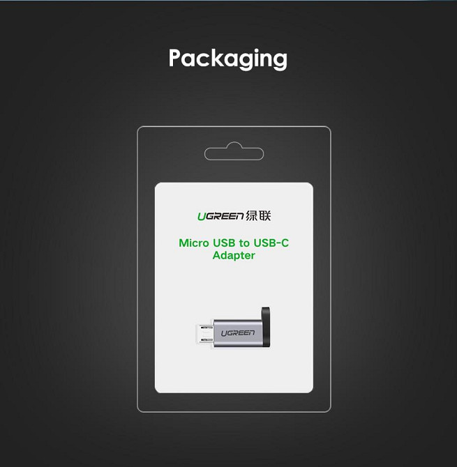 Перехідник-адаптер USB Type-C до microUSB Ugreen US282 (Сірий) Миколаїв - фото 9