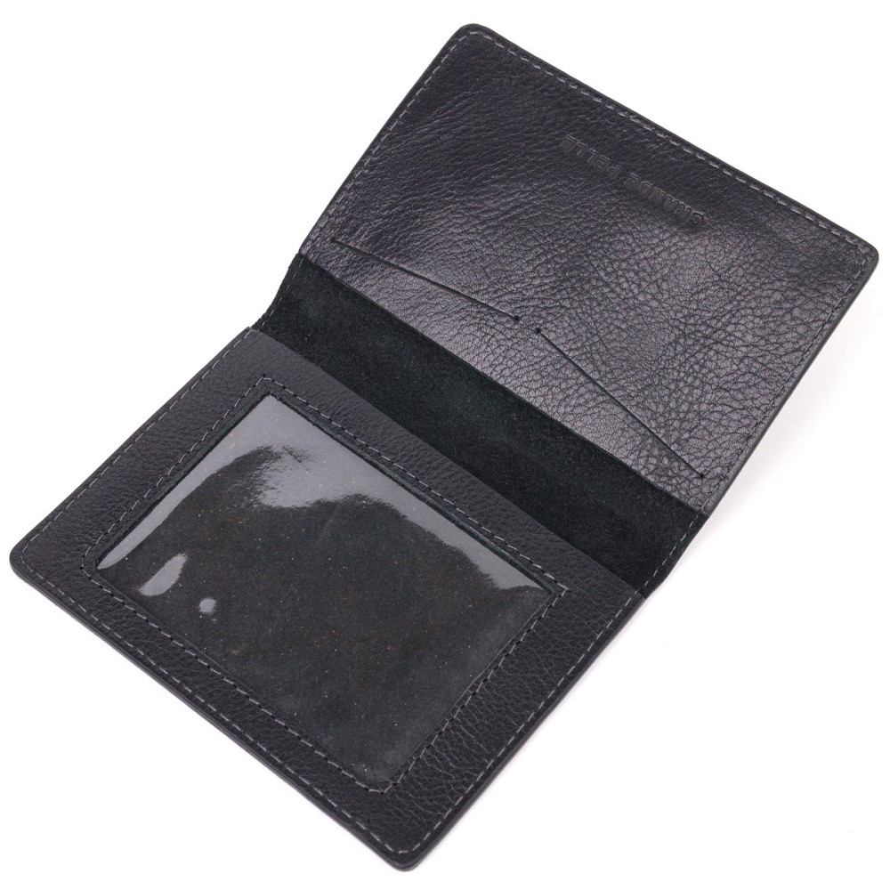 Кожаная обложка на военный билет Черная (GRANDE PELLE) Киев - изображение 9