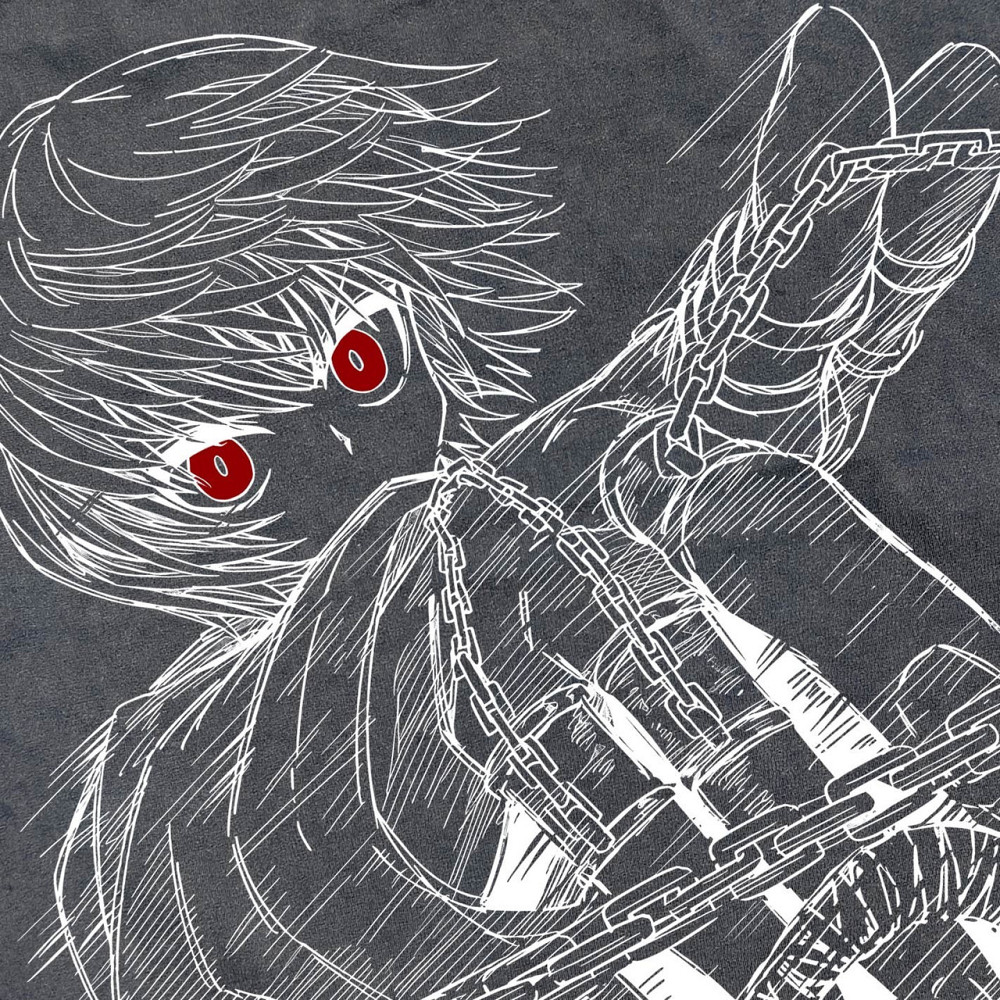 Футболка чоловіча з принтом аніме Мисливець × Мисливець Курапіка Емперор Тіме оверсайз (S/M/L) Черний Дніпро - фото 8