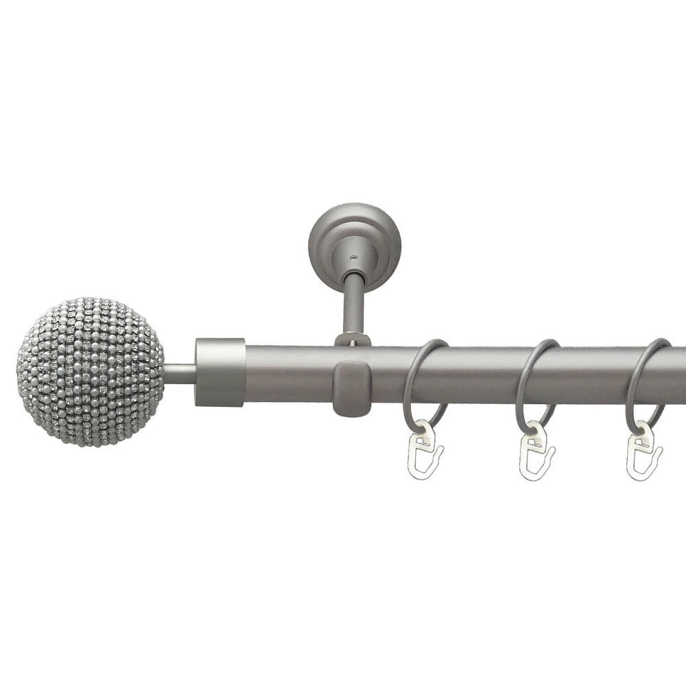 Карниз Orvit Карера металевий однорядний відкритий гладка труба кільце металеве Сатин 25 мм 160 см (00-00023270) Львів - фото 1