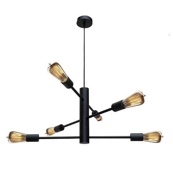 Люстра подвесная MSK Electric Asket на шесть плафонов Е27 NL 6120-6 BK черная Одесса