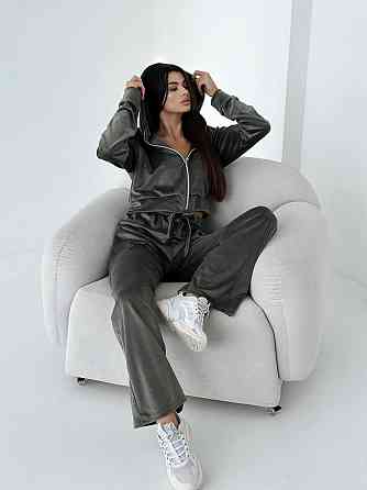 Жіночий велюровий костюм Хакі M-L Харків