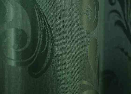 Шторна тканина жаккард, колекція "Лілія" колір зелений 1565ш Київ