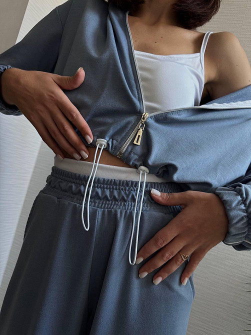 Женский прогулочный костюм тройка: кофта топ и штаны  двунить + микродайвинг Джинс, 42/44 Одесса - изображение 10