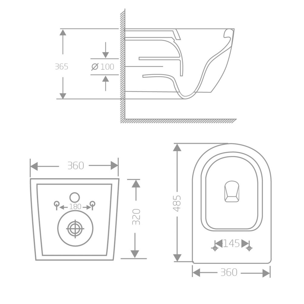 Унітаз підвісний Qtap Jay Ultra Quiet 485х360х320 мм, Matt Black, сидінням Slim Duroplast/ Soft-close/ Quick Relase QT07335177MB Київ - фото 2