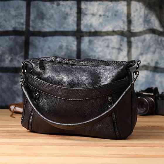 Жіноча сумка з натуральної шкіри Vintage 23011 Чорний Київ