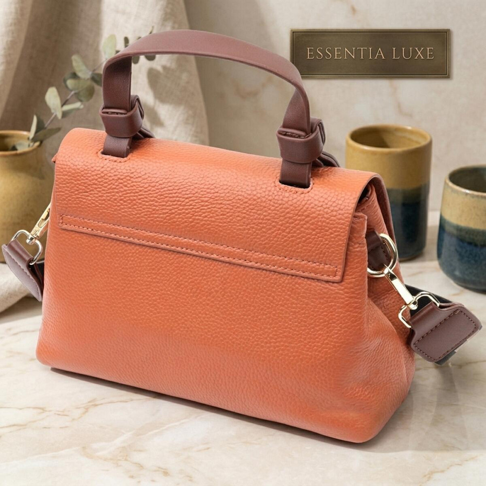 Елегантна сумка для жінок з короткою ручкою з натуральної шкіри Vintage 22669 Руда Київ - фото 14