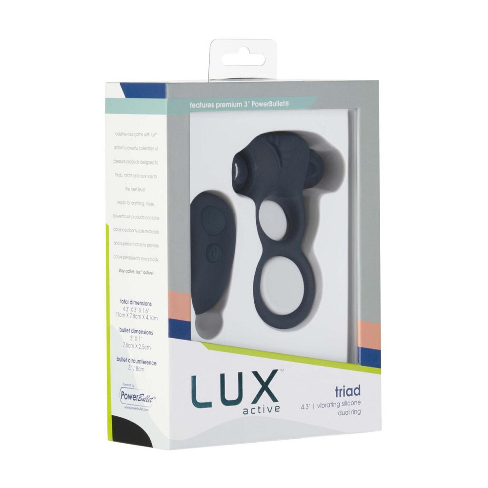 Подвійне ерекційне кільце з вібрацією Lux Active-Triad - Vibrating Dual Cock Ring, пульт ДК Sex Aura Київ - фото 9