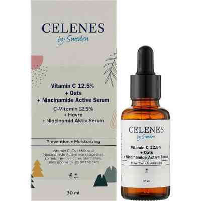 Сироватка для обличчя Celenes Vitamin C 12.5% + Oats + Niacinamide Active Serum 30 мл (7350104249458) Вінниця