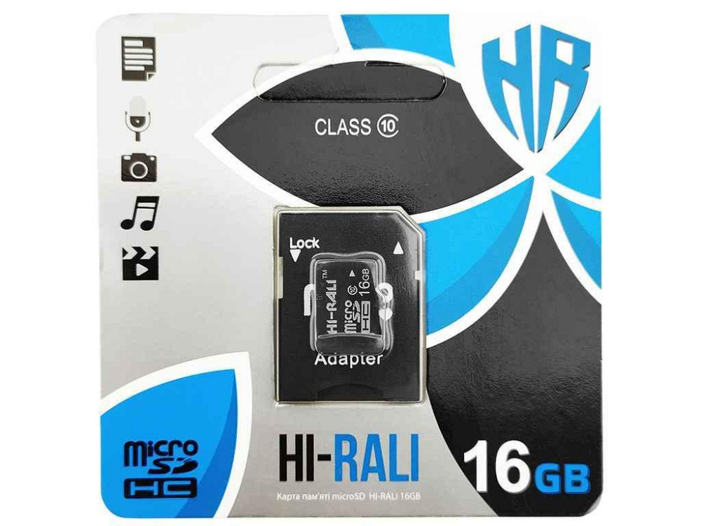 Карта памяті 16Gb Micro SD (10) (adapter) UHS-I ТМ Hi-Rali Solmir Київ - фото 1