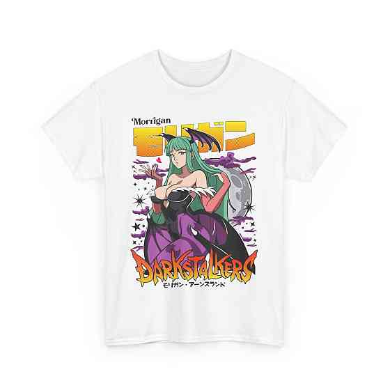 Футболка для хлопчика з аніме принтом Морріган Аенсланд Дарксталкерс Аніме оверсайз (зріст від 165 до 180) Чорний AnimeJ0187m Дніпро