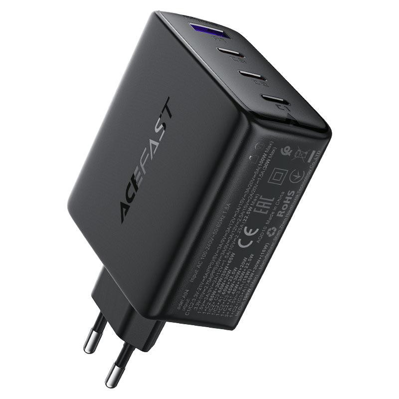 Мережевий зарядний пристрій ACEFAST A94 PD100W GaN (3*USB-C+USB-A) charger  Black Київ - фото 4