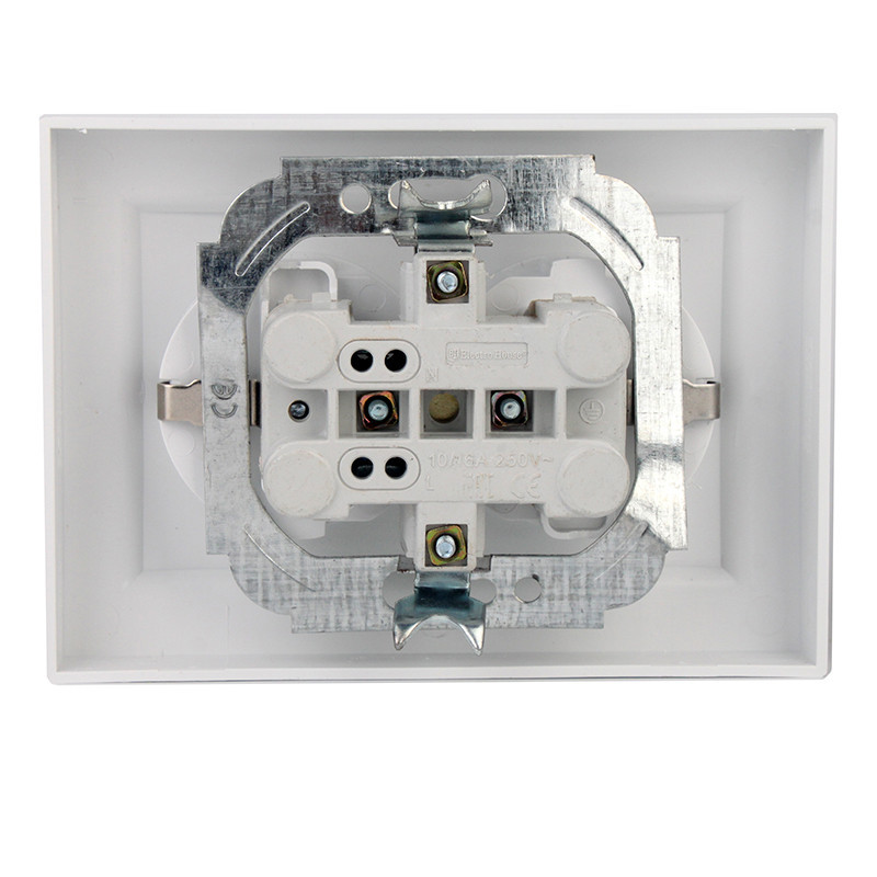 Розетка двойная с заземлением 16А, термопластик, Enzo белый Днепр - изображение 2