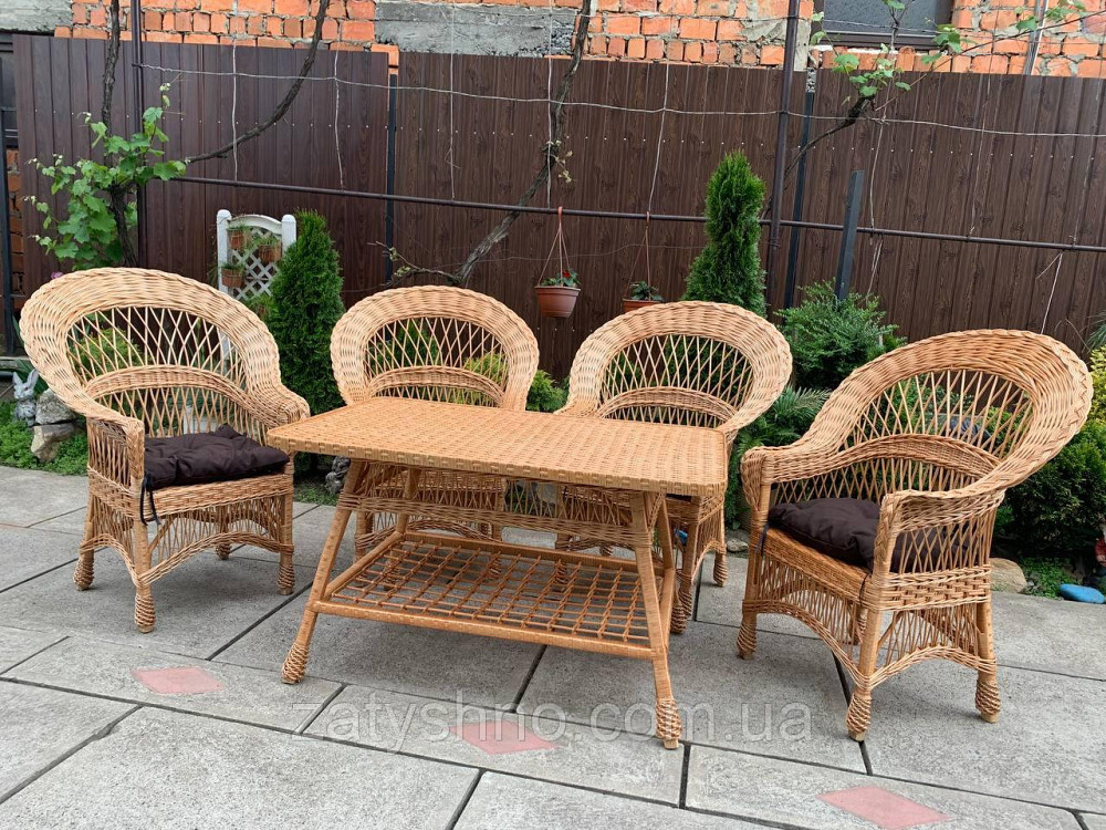Комплект мебели из лозы в гостинную | комплект плетеной мебели | кресла диван и стол плетеный из лоз Киев - изображение 6