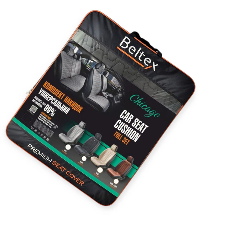 Накидки на сидіння beltex chicago (перед+зад) чорні Мукачево - фото 2