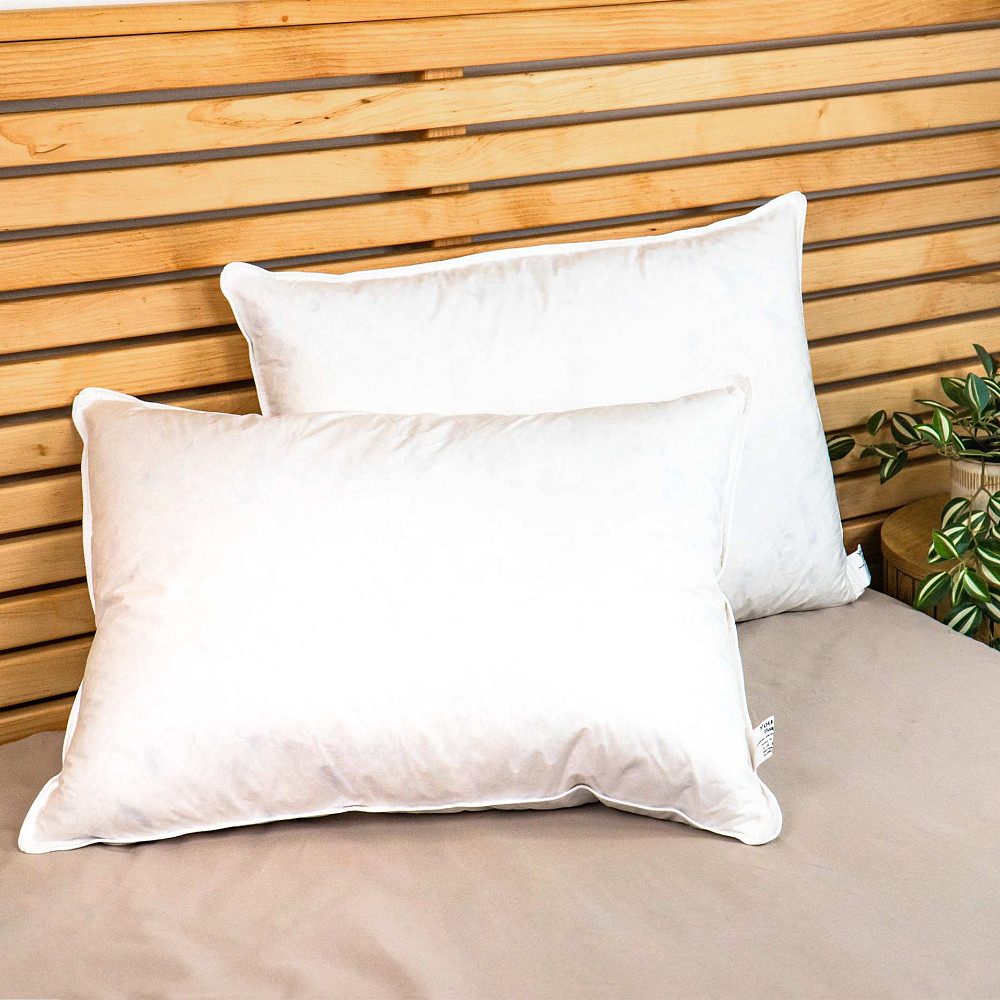 Подушка пухова преміум якості YouStar 50% пух 50% перо Батист - пружна 50x70 см (Білий) Суми - фото 3