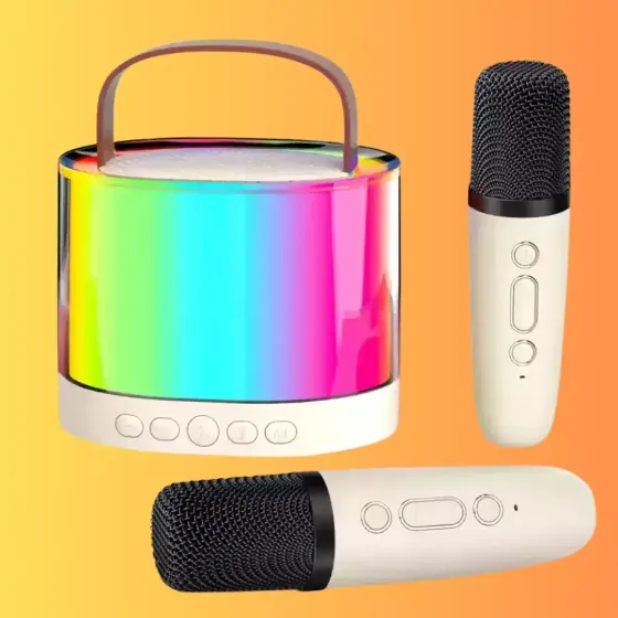 Детское караоке с 2ма микрофонами K12 со сменой голоса Bluetooth колонка с RGB подсветкой Коломыя
