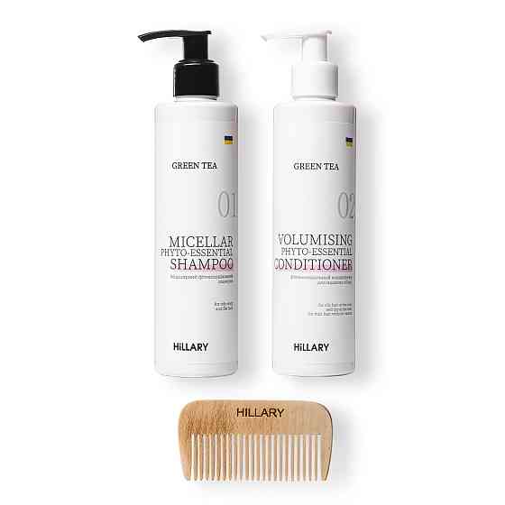 Комплексный набор для жирного типа волос Green Tea Phyto-essential и гребень для волос Hillary Киев