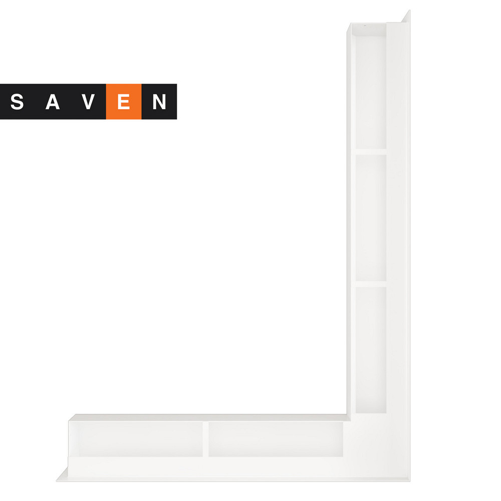 Вентиляционная решетка для камина угловая правая SAVEN Loft Angle 90х800х600 белая Львов - изображение 2