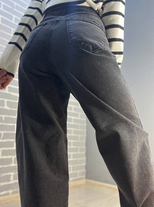 Джинсы женские Jeandia 71-4133 skater утепленные на байке широкие бананы черные, черный, 38, 38, 82 см, 112 см Киев - изображение 3