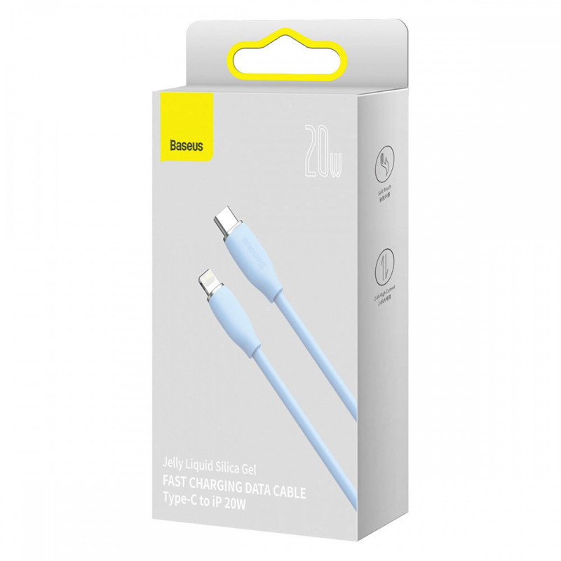 Кабель Baseus Jelly Liquid Silica Gel Fast Charging Data Cable Type-C to iP 20W 2m Blue Київ - фото 2