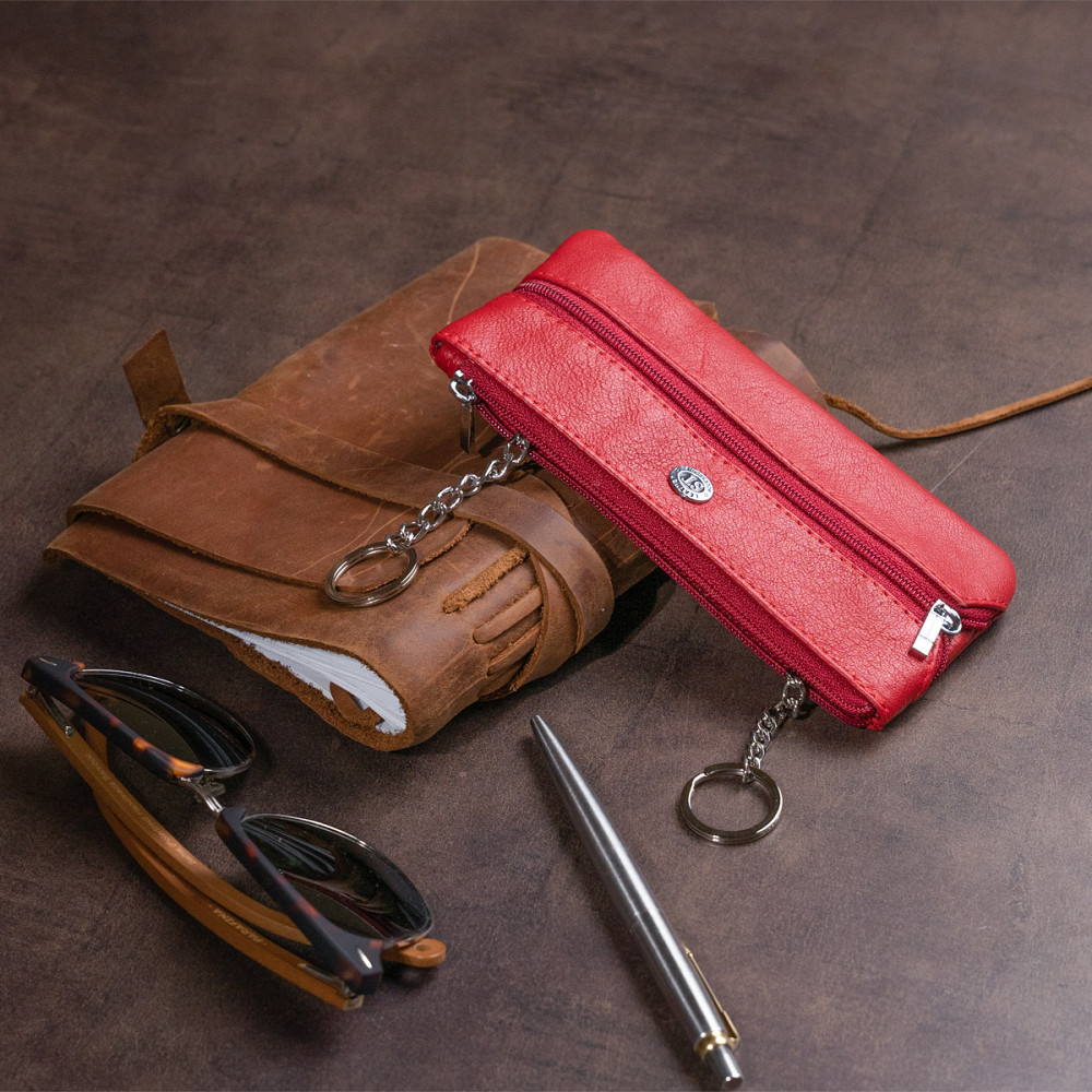 Ключница-кошелек с кармашком женская ST Leather 19347 Красная Киев - изображение 9