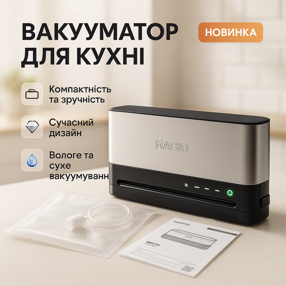 Вакуумні машини для кухні, Вакууматор-пакувальна машина, Вакууматор для пакування в домашніх умовах BV-92 Львів - фото 6