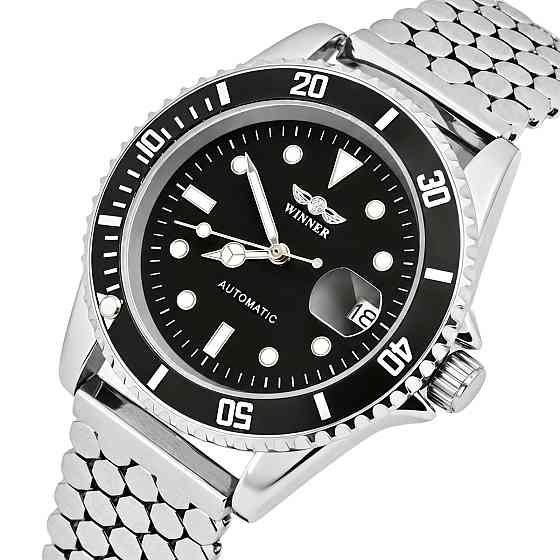 Годинник чоловічий механічний Winner Basel Hexagon Steel (2 ремінці) Вінниця