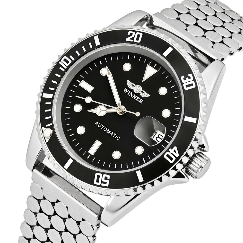 Годинник чоловічий механічний Winner Basel Hexagon Steel (2 ремінці) Вінниця - фото 2