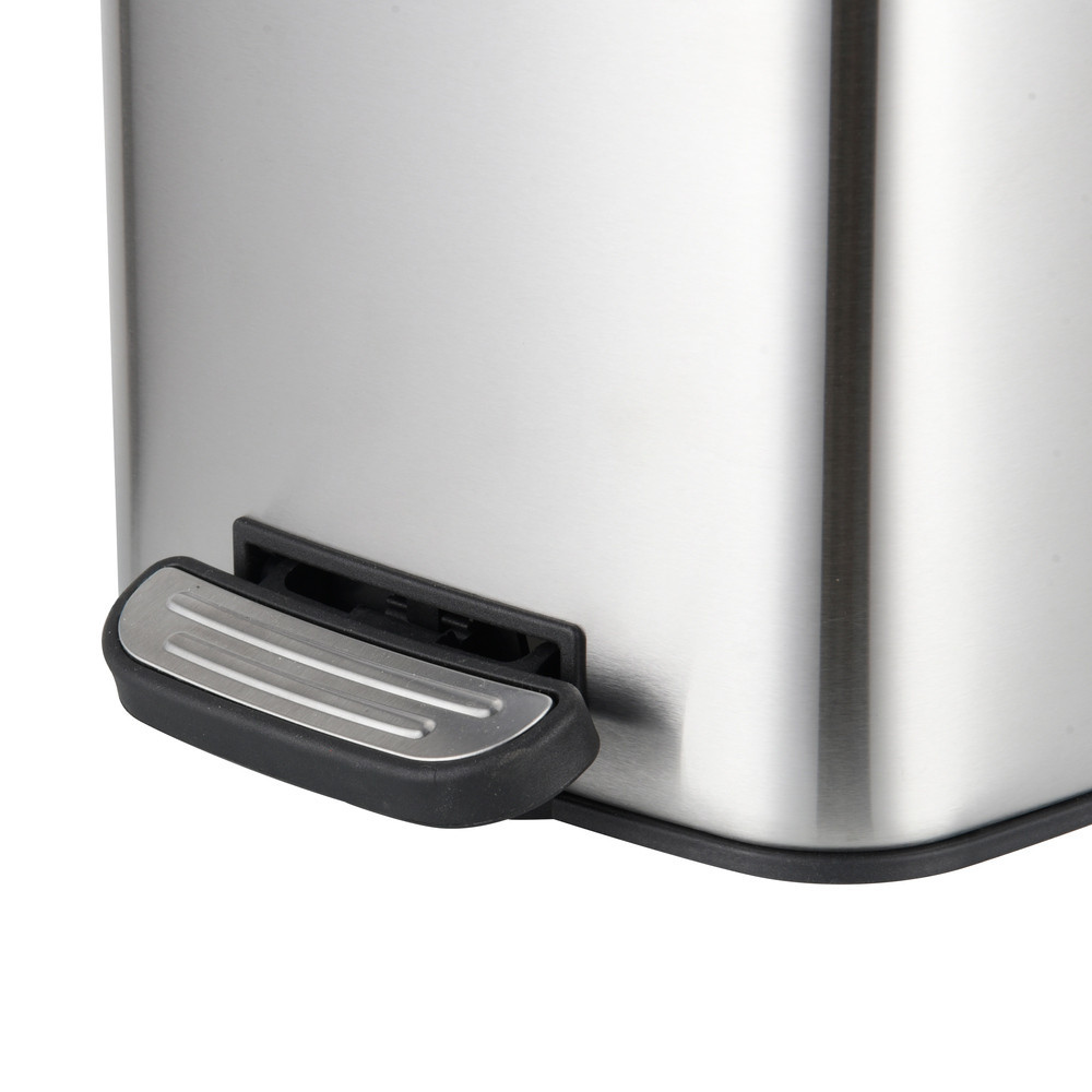 Відро для сміття з плавним закриванням квадратне Zerix Kubix-TC0106 SS Color 6 л колір нержавійка антипалець Чернівці - фото 4