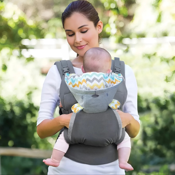 Детский слинг 2в1 эрго рюкзак переноска с капюшоном кенгурушка для детей от рождения цвет Серый Киев