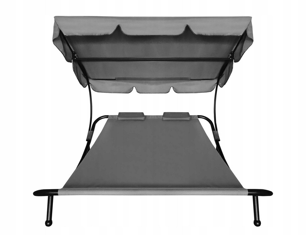 Лежак садовый с регулируемым навесом Aga MR4251, двухместный, серый Киев - изображение 2