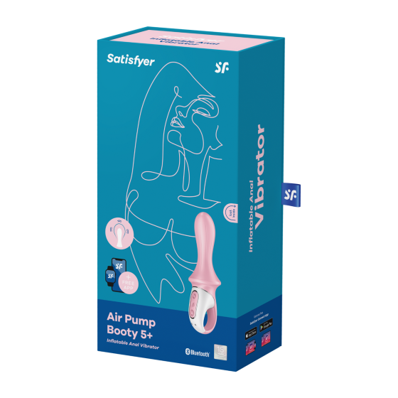 Анальный смарт-вибратор Air Pump Booty 5+, розовый цвет Satisfyer (Германия) Sex Aura Киев