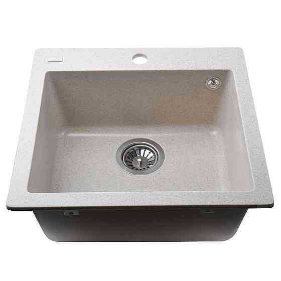 Гранітна мийка Globus Lux AOSTA піщаний 490x455мм-А0004 Київ