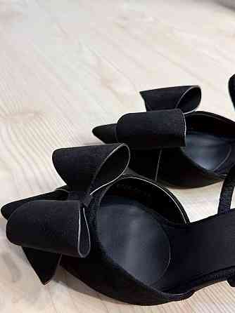 Туфлі жіночі Meideli F566-53 slingback човники з бантом екозамша чорні, 38, 24 см Київ